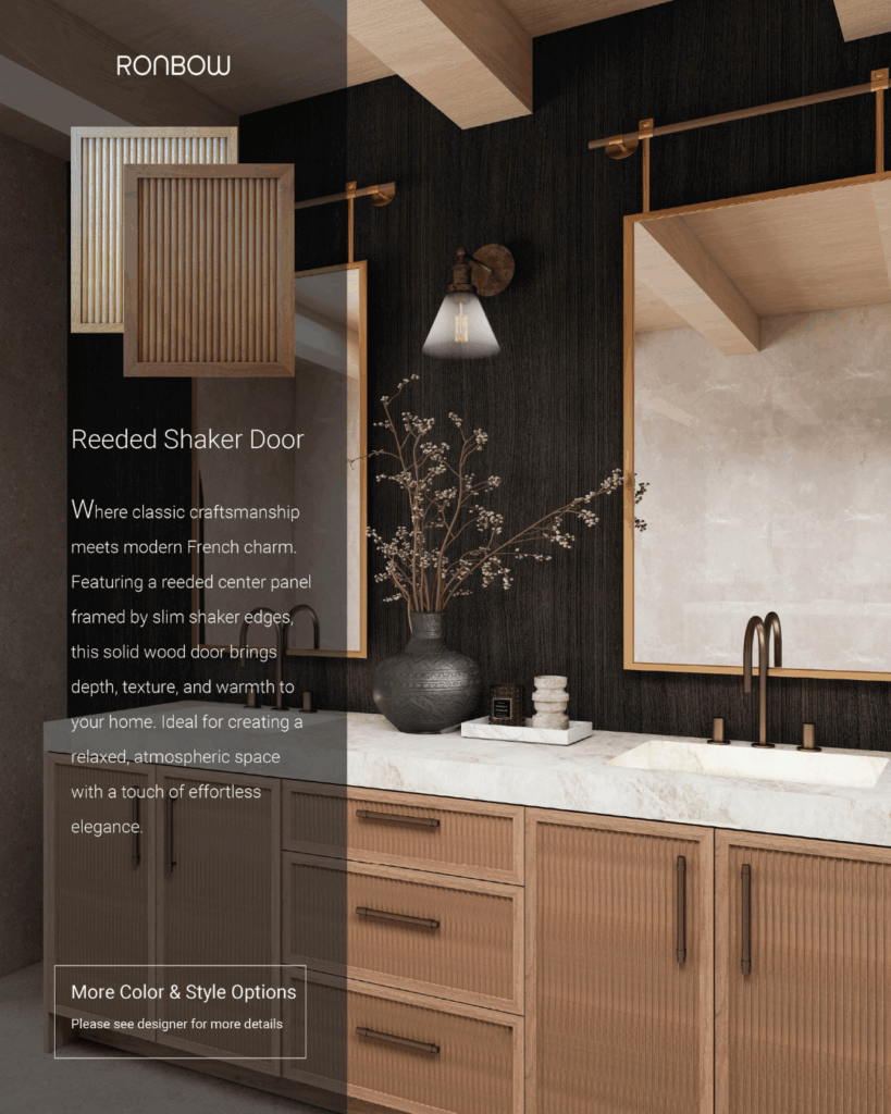 Ronbow's reeded shaker door is where classic craftsmanship meets modern French charm.