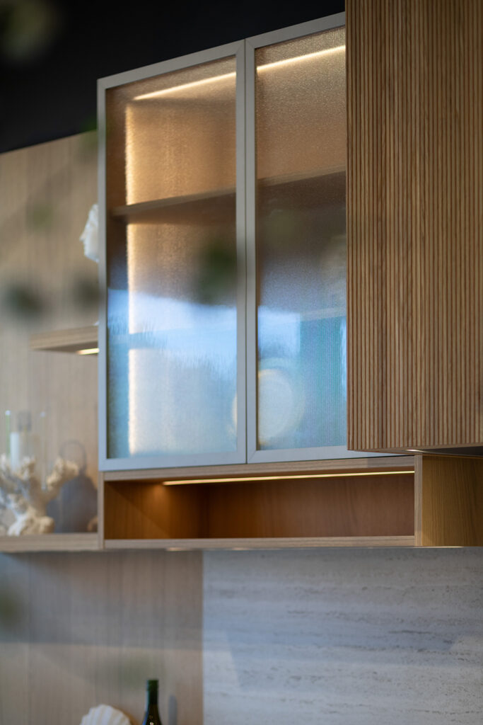 Fluted glass door