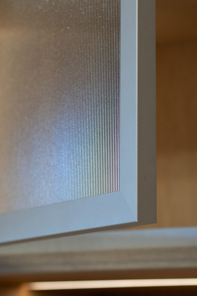 Fluted glass door