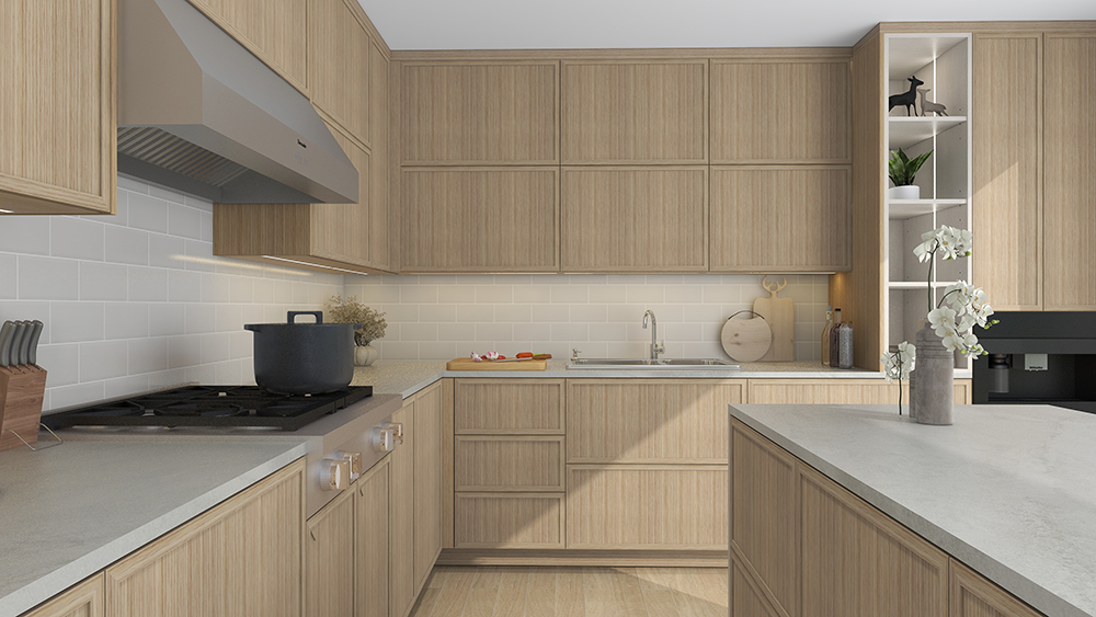 Stained Rift White Oak Cabinet Render