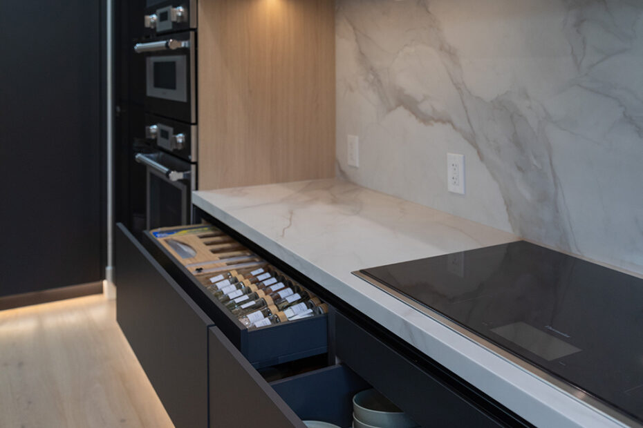 Lower kitchen cabinets for children accessibility