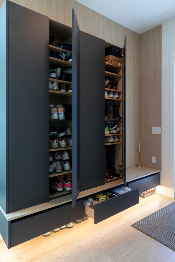 Custom cabinet shoe closet