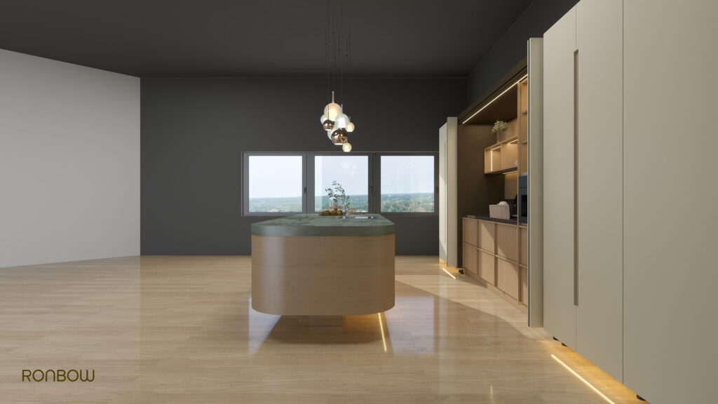 Ronbow custom curved cabinet renders